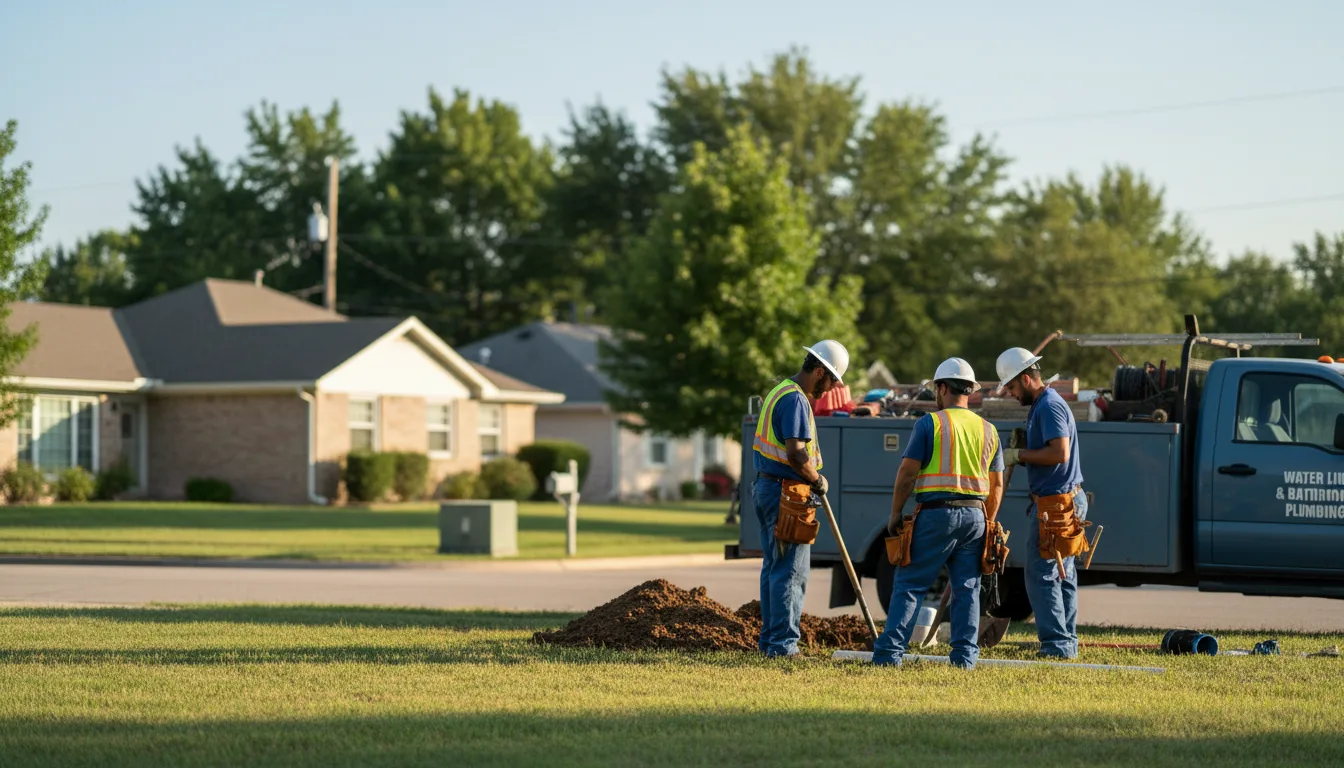Residential water line and bathroom plumbing service in Kirkville, IA